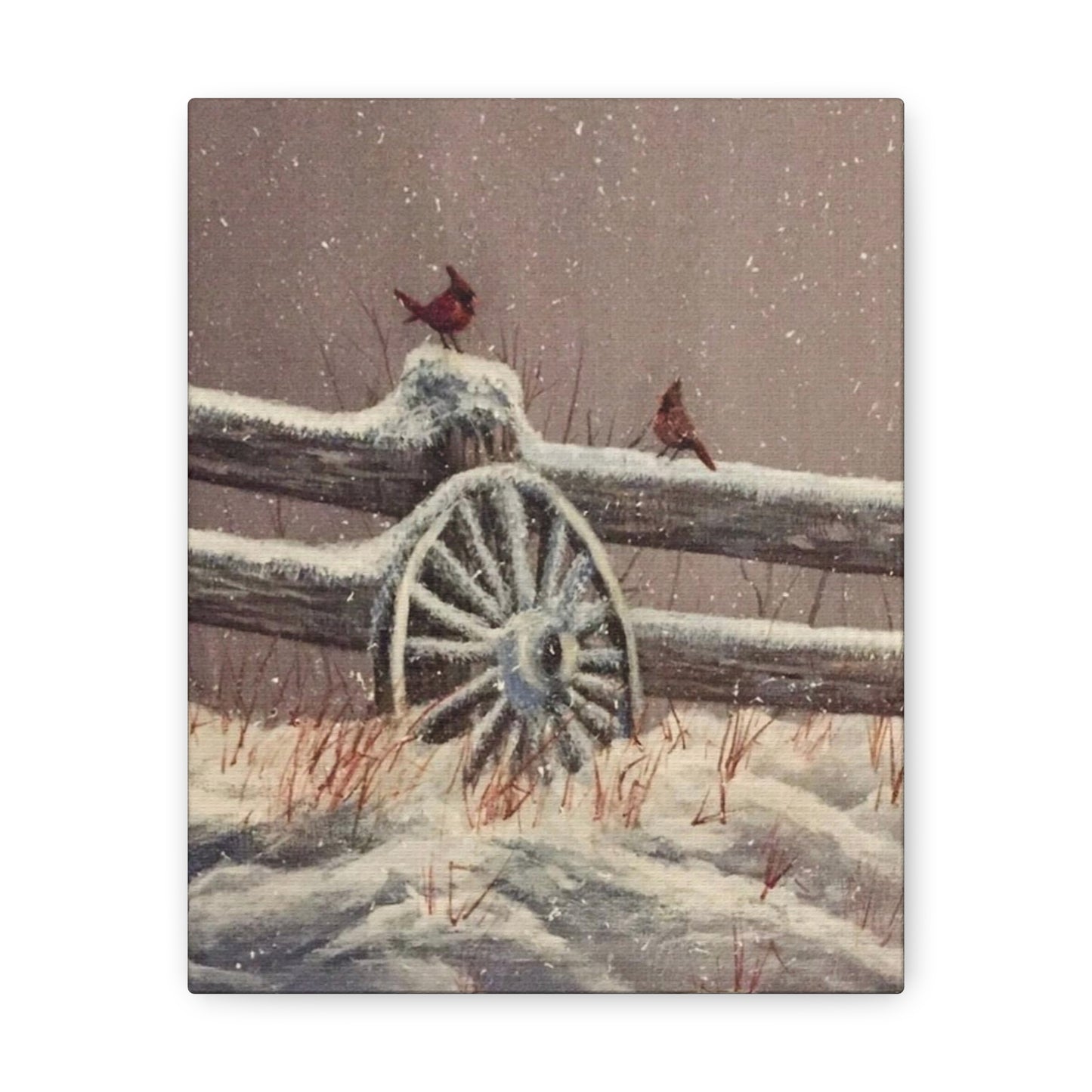 Winter Cardinals Painting