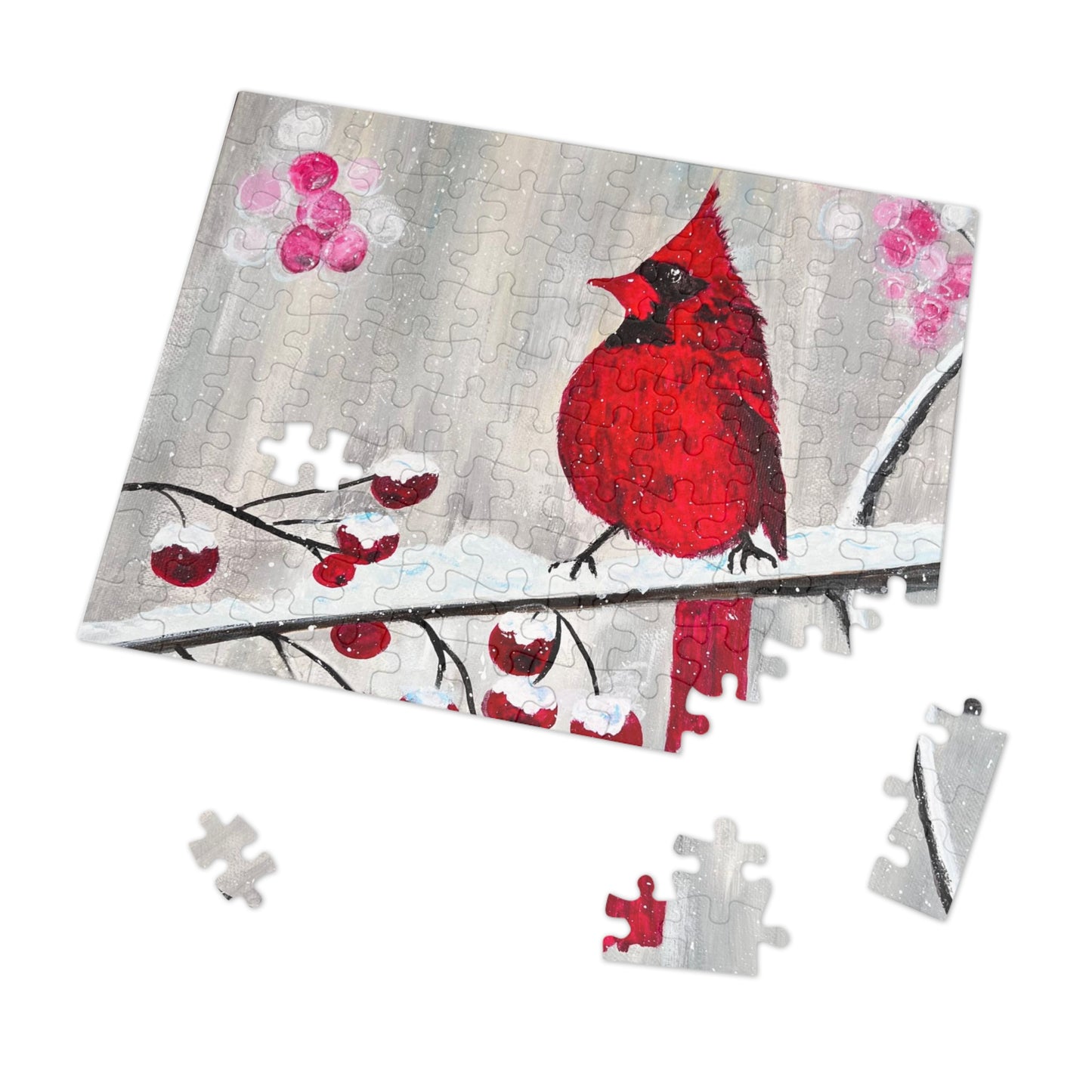 Winter Berry Cardinal Jigsaw Puzzle (30, 110, 252, 500,1000-Piece)