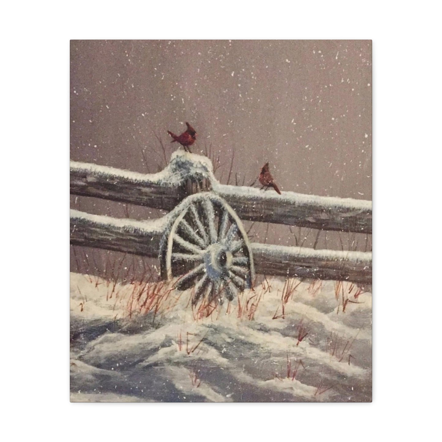 Winter Cardinals Painting