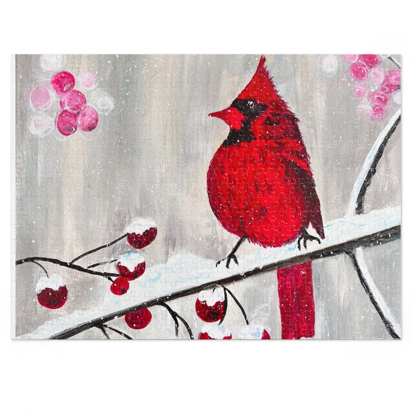 Winter Berry Cardinal Jigsaw Puzzle (30, 110, 252, 500,1000-Piece)