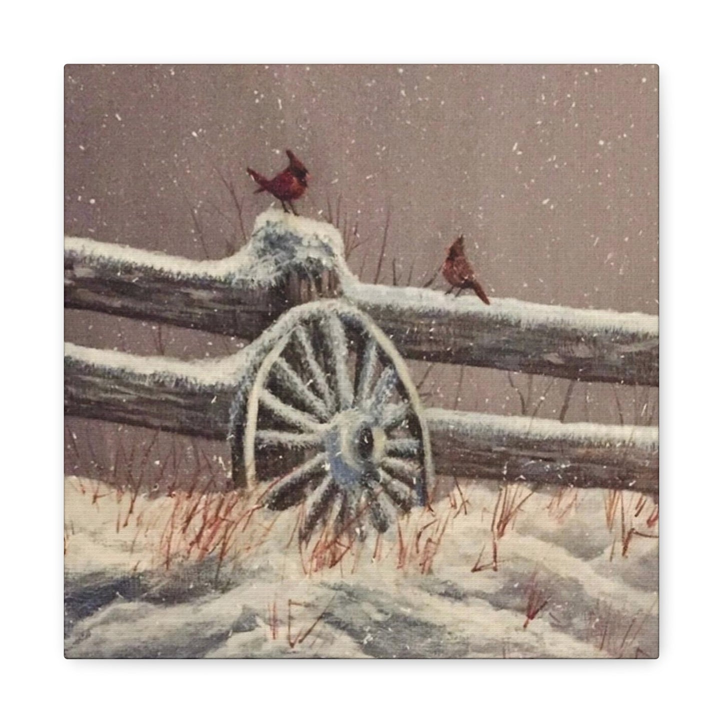 Winter Cardinals Painting