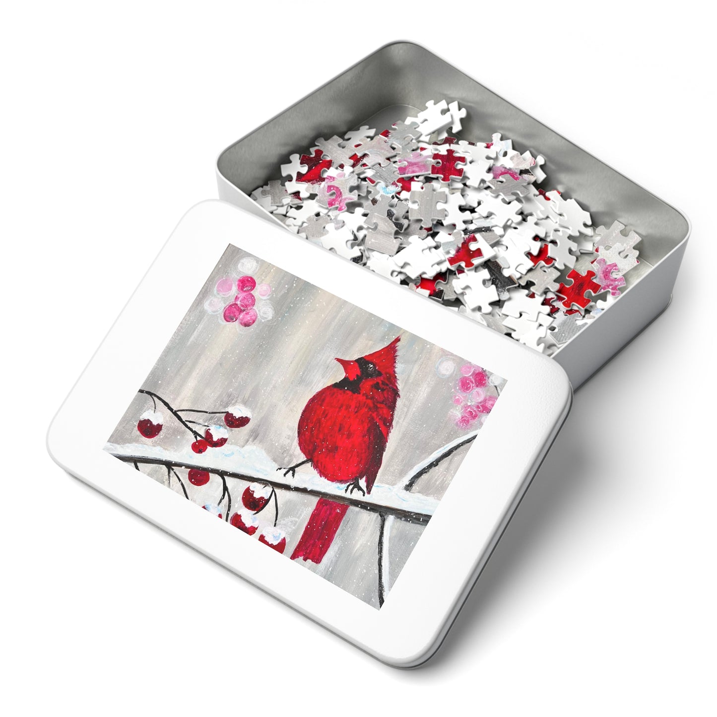 Winter Berry Cardinal Jigsaw Puzzle (30, 110, 252, 500,1000-Piece)