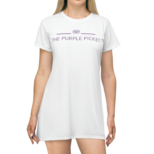 The Purple Picket T-Shirt Dress