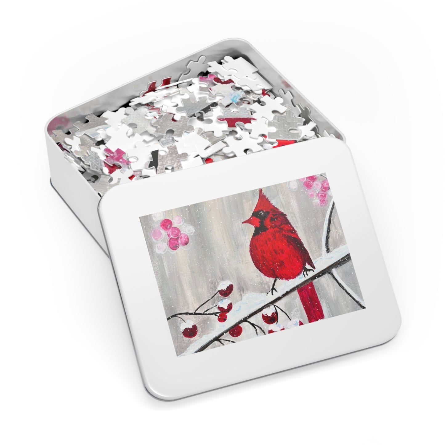 Winter Berry Cardinal Jigsaw Puzzle (30, 110, 252, 500,1000-Piece)