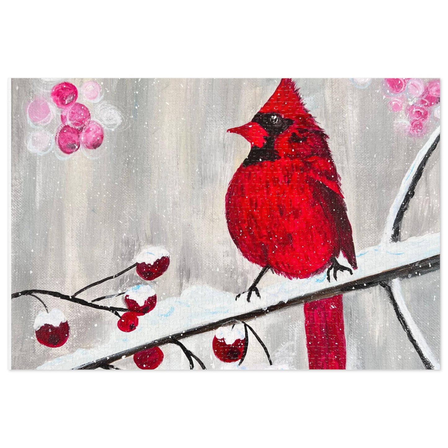 Winter Berry Cardinal Jigsaw Puzzle (30, 110, 252, 500,1000-Piece)