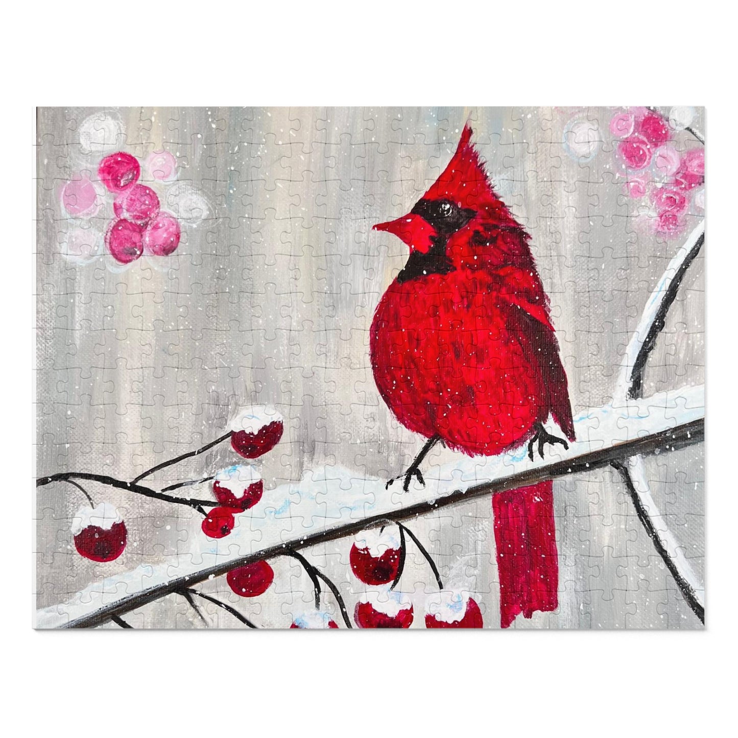 Winter Berry Cardinal Jigsaw Puzzle (30, 110, 252, 500,1000-Piece)