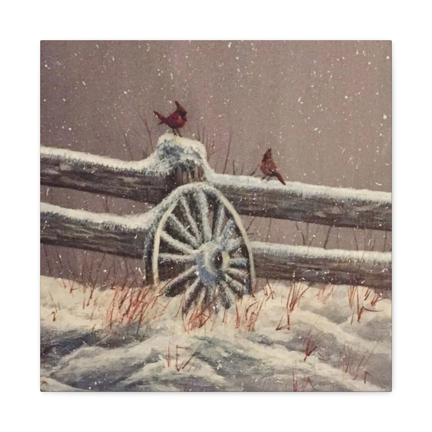 Winter Cardinals Painting