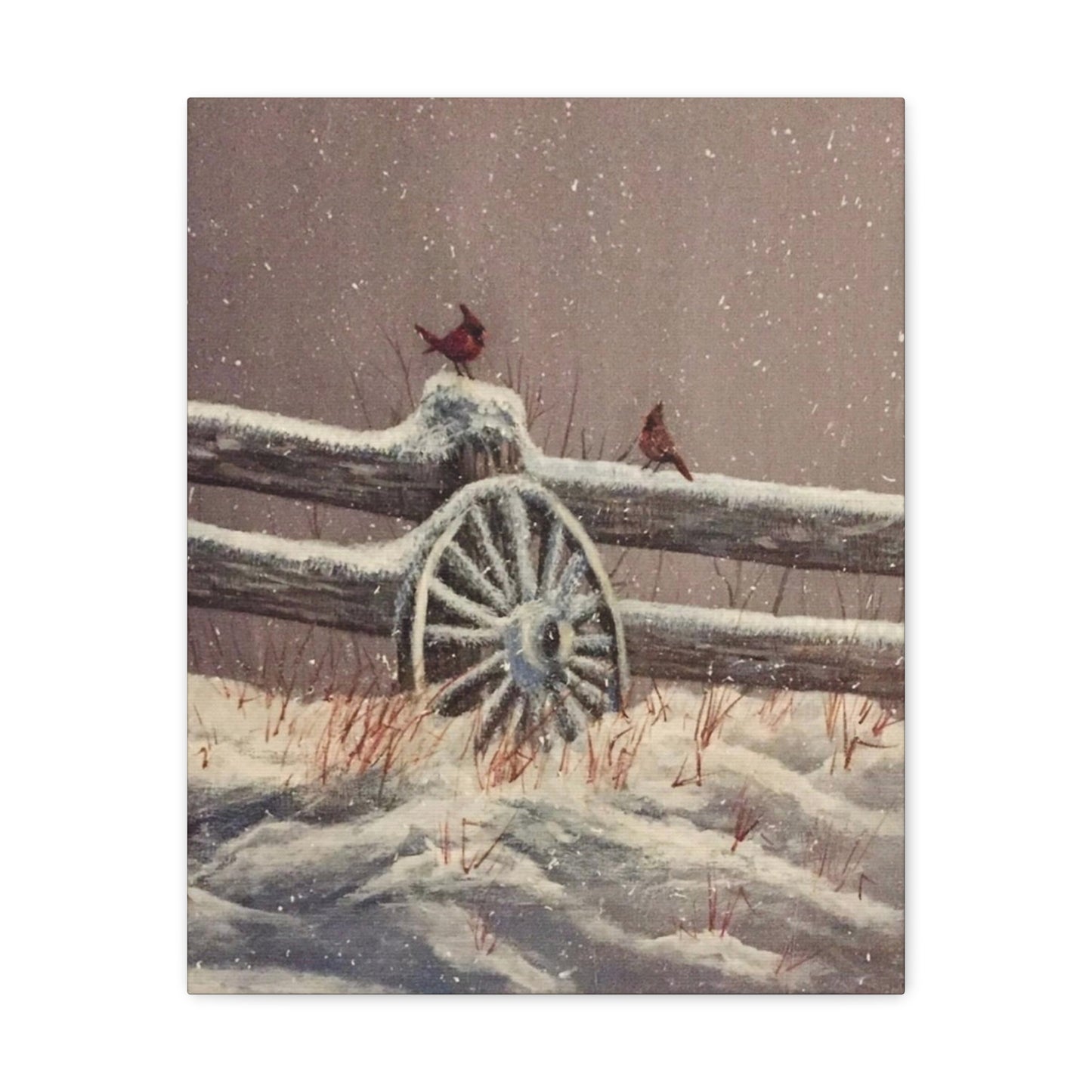 Winter Cardinals Painting