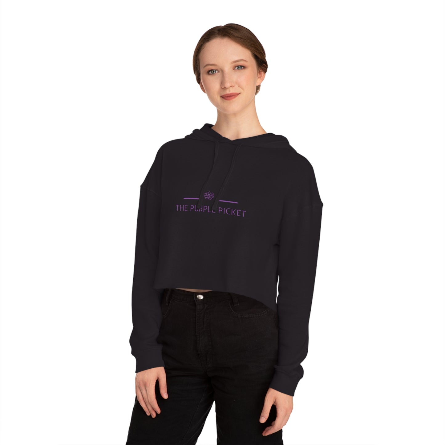 he Purple Picket Women’s Cropped Hooded Sweatshirt