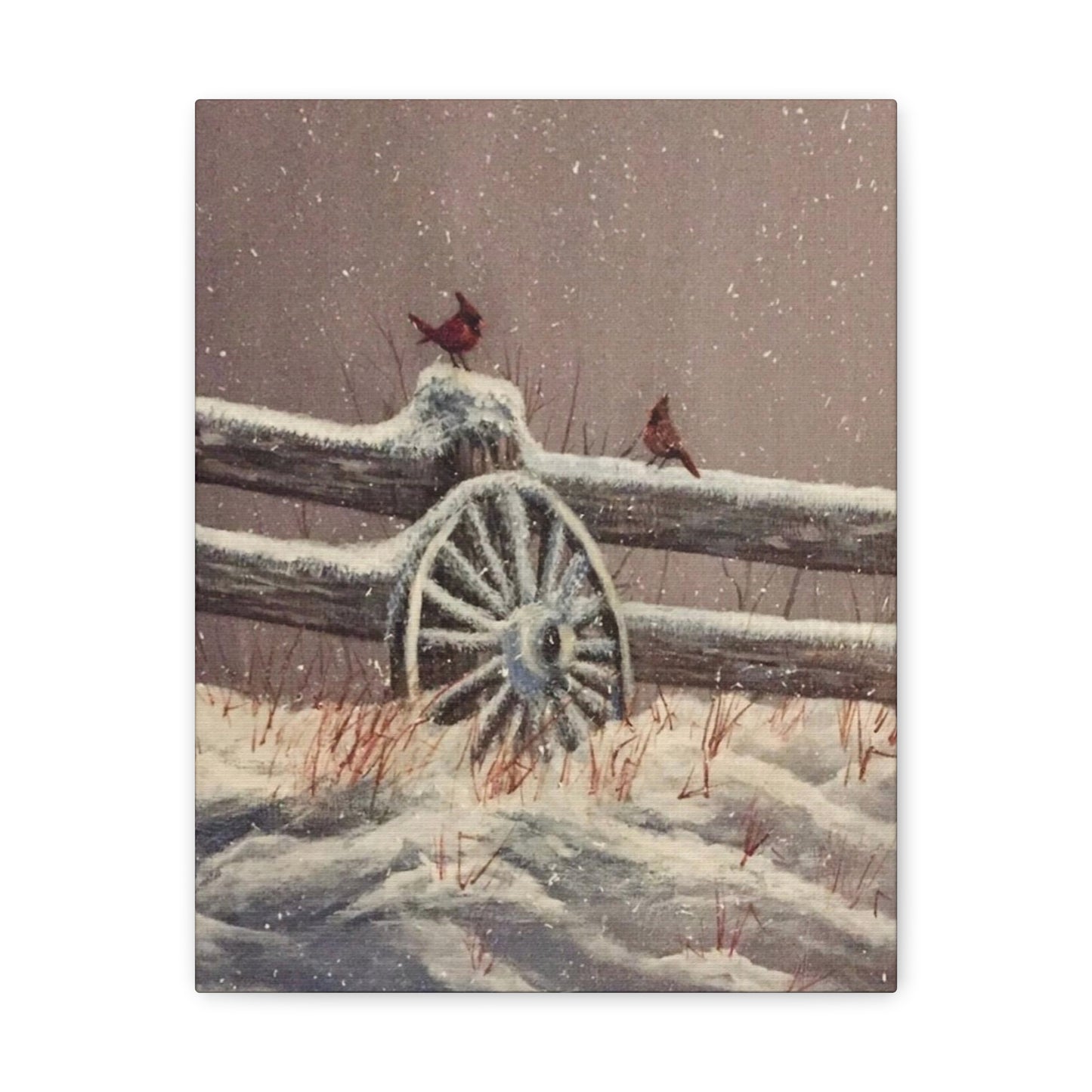 Winter Cardinals Painting