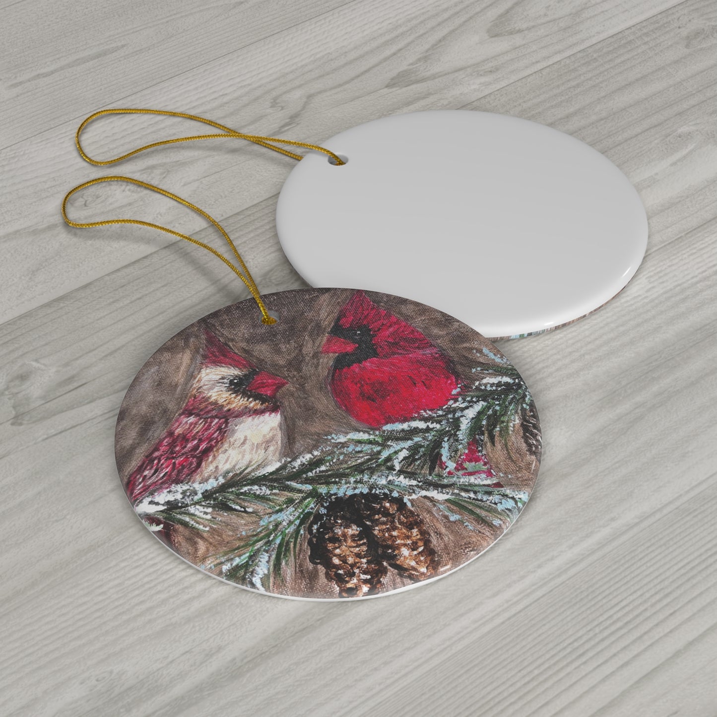 Cardinals Ceramic Ornament