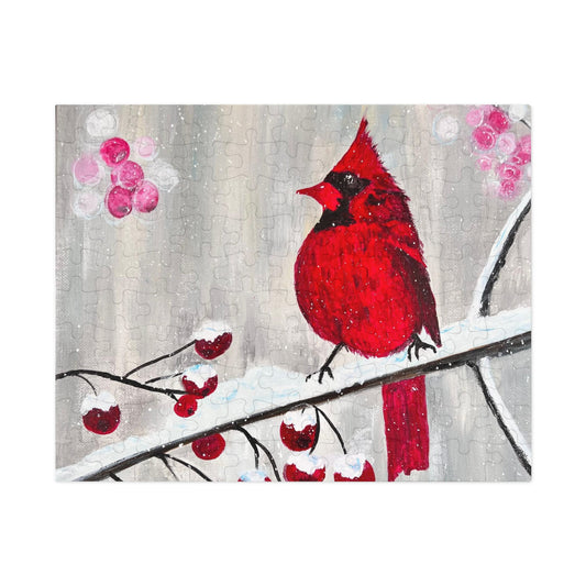 Winter Berry Cardinal Jigsaw Puzzle (30, 110, 252, 500,1000-Piece)