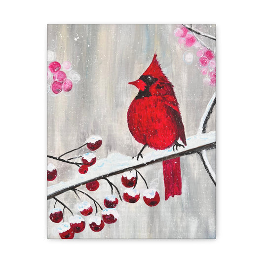 Winter Berry Cardinal Painting