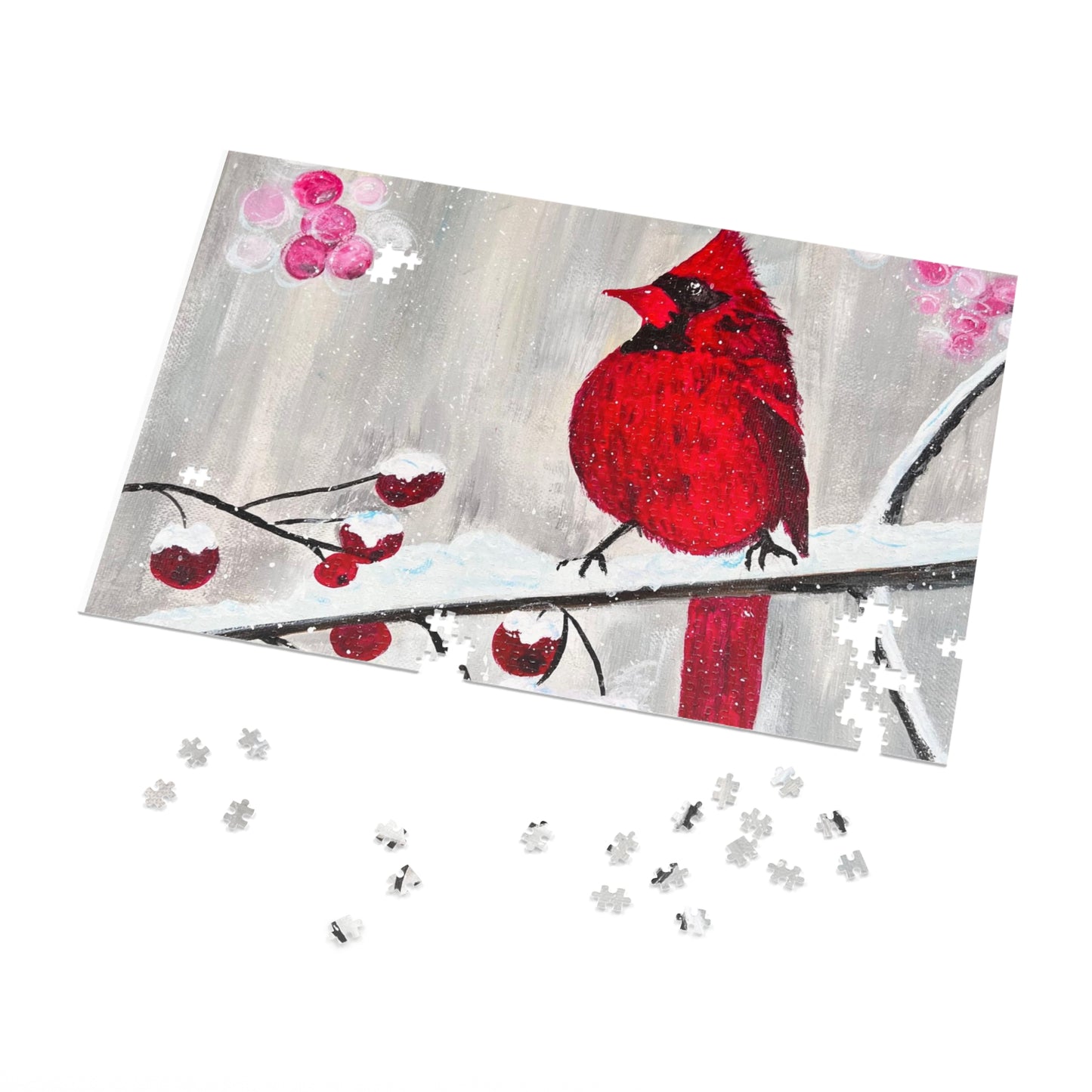 Winter Berry Cardinal Jigsaw Puzzle (30, 110, 252, 500,1000-Piece)