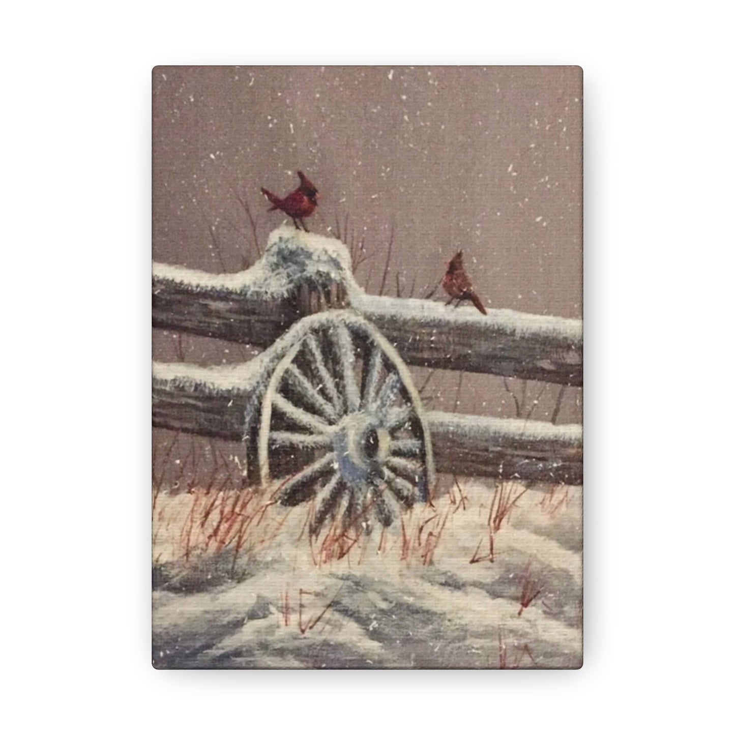 Winter Cardinals Painting