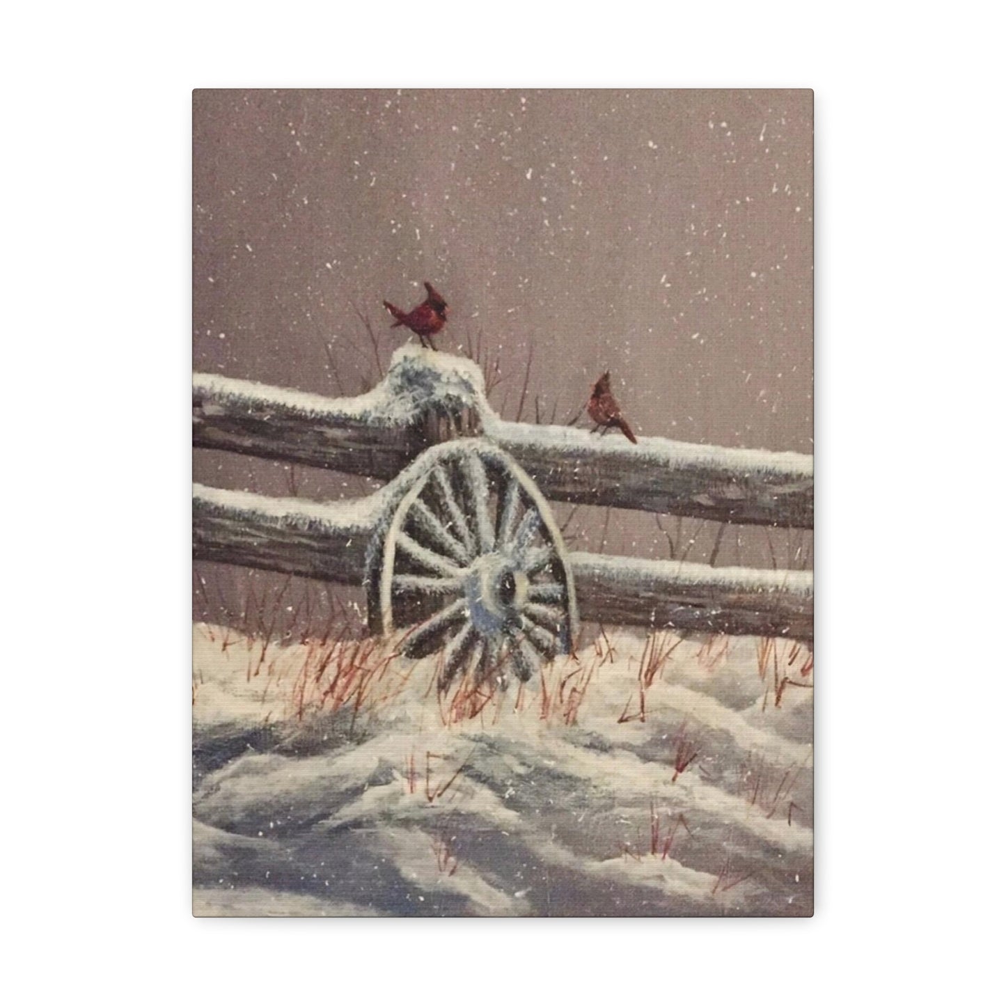 Winter Cardinals Painting