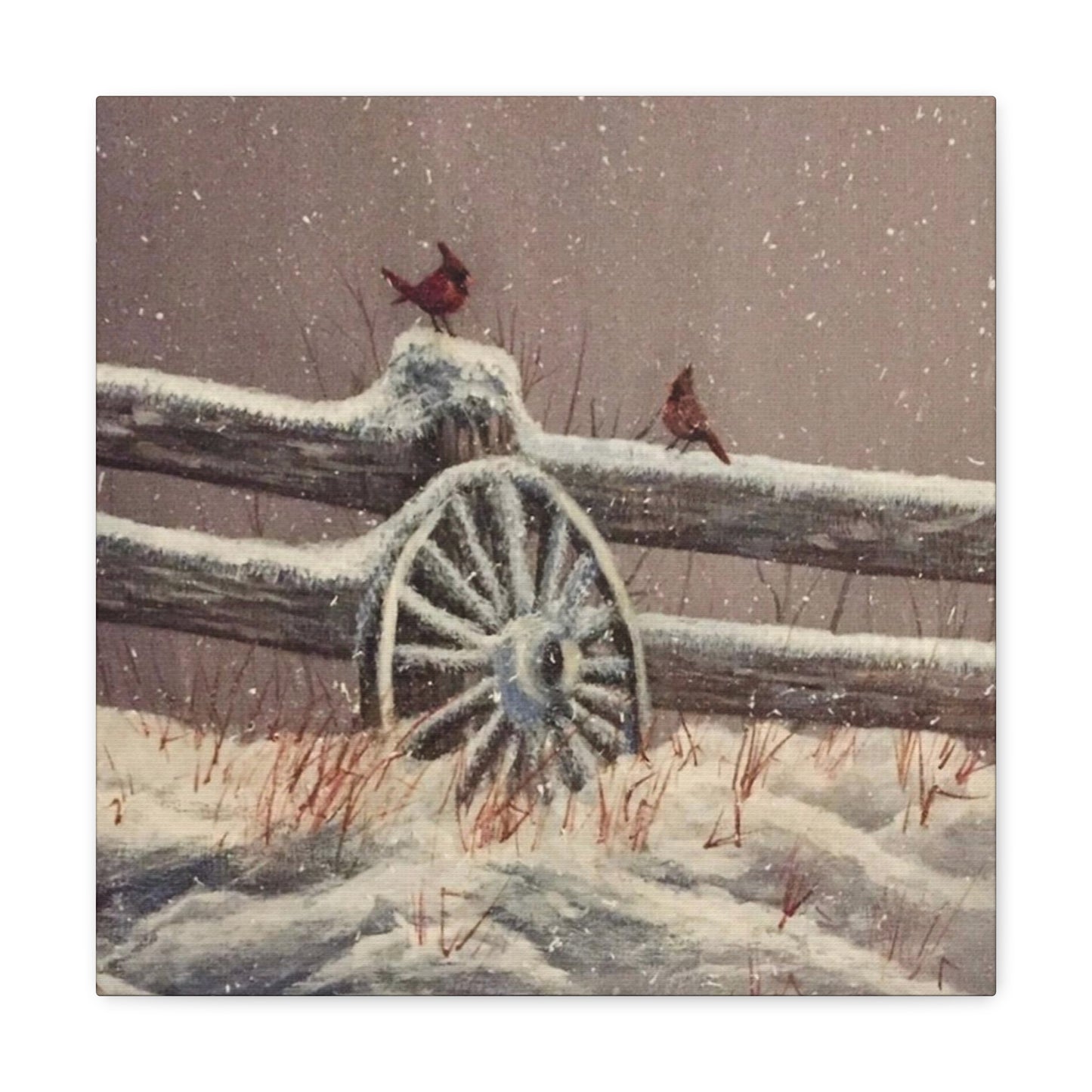 Winter Cardinals Painting