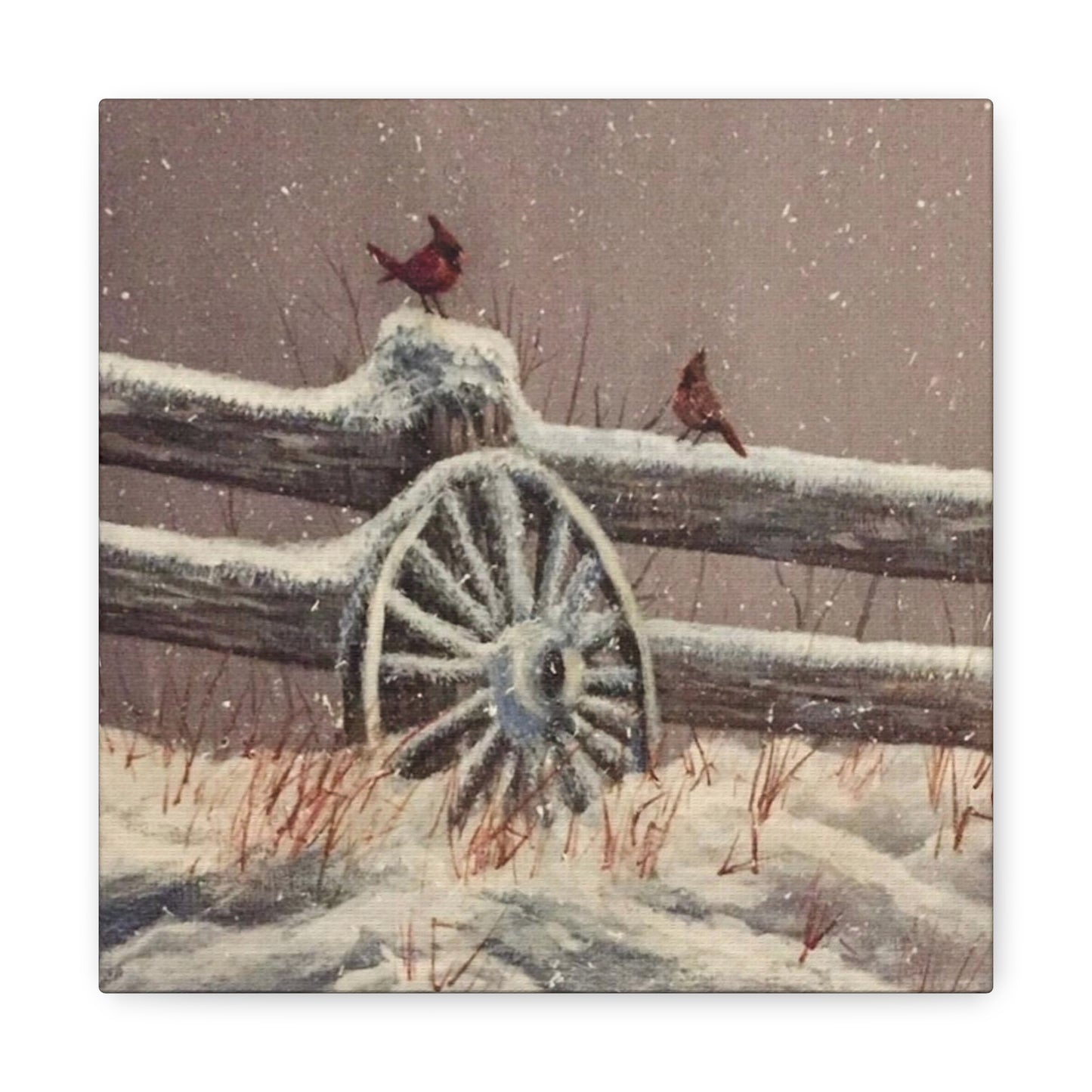 Winter Cardinals Painting