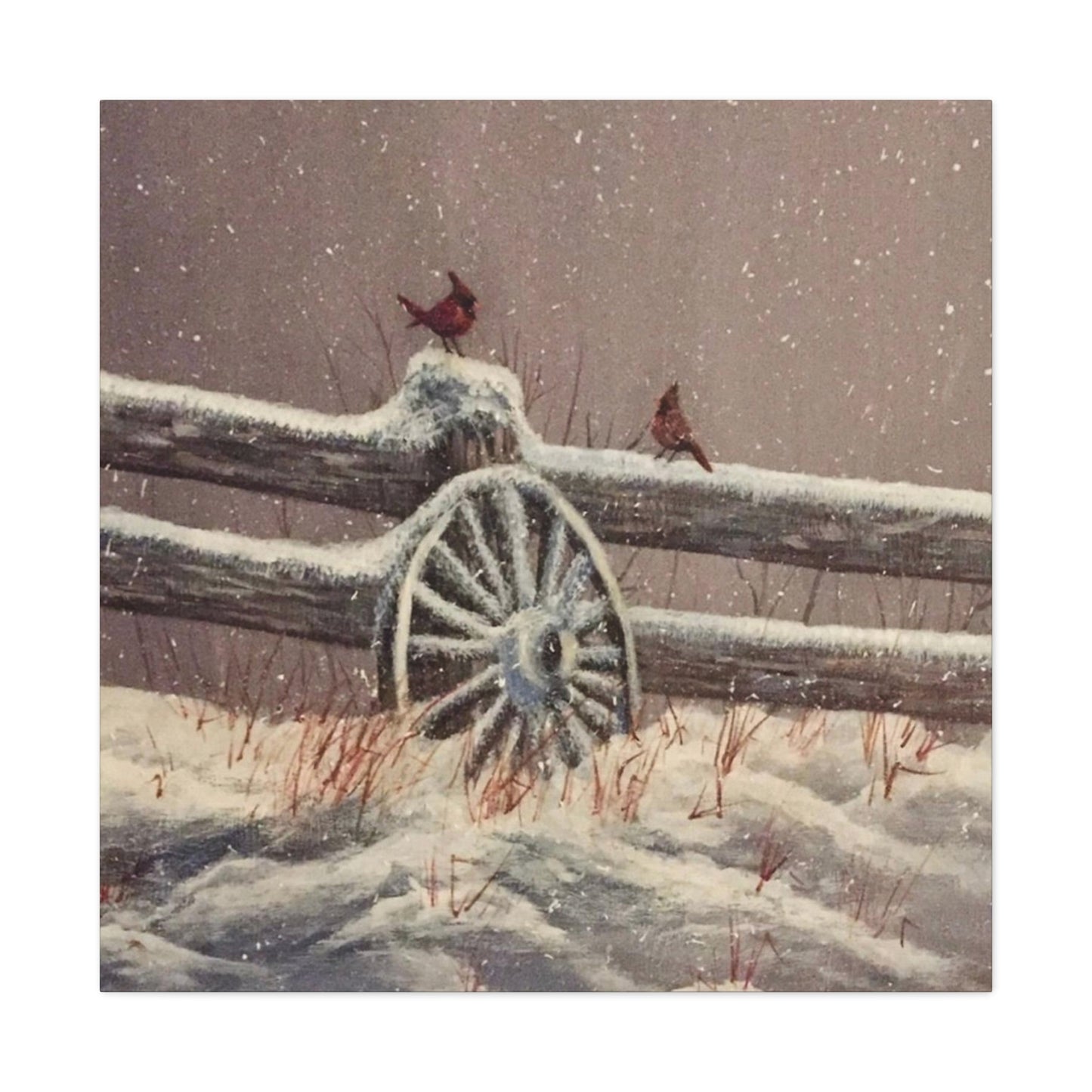 Winter Cardinals Painting