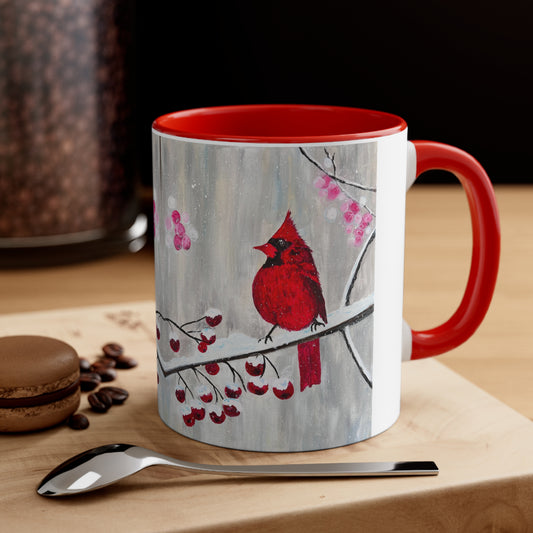 Winter Berry Cardinal Coffee Mug, 11oz