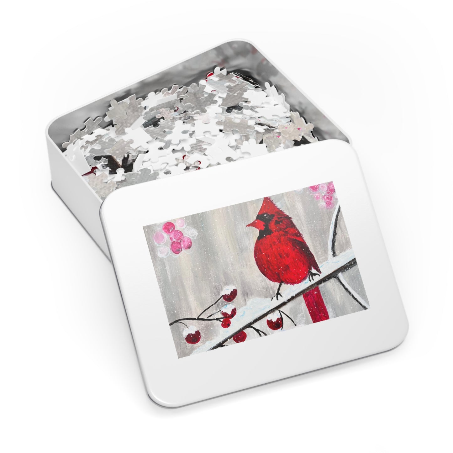 Winter Berry Cardinal Jigsaw Puzzle (30, 110, 252, 500,1000-Piece)